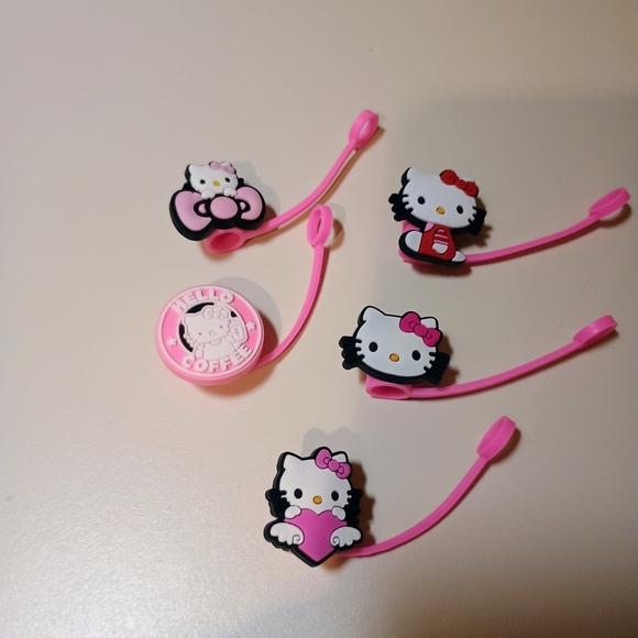 Hello Kitty Straw Cover/ Toppers - Picture 1 of 1